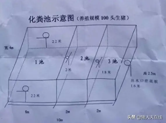 100頭生豬養(yǎng)殖規(guī)?；S池設計示意圖參考